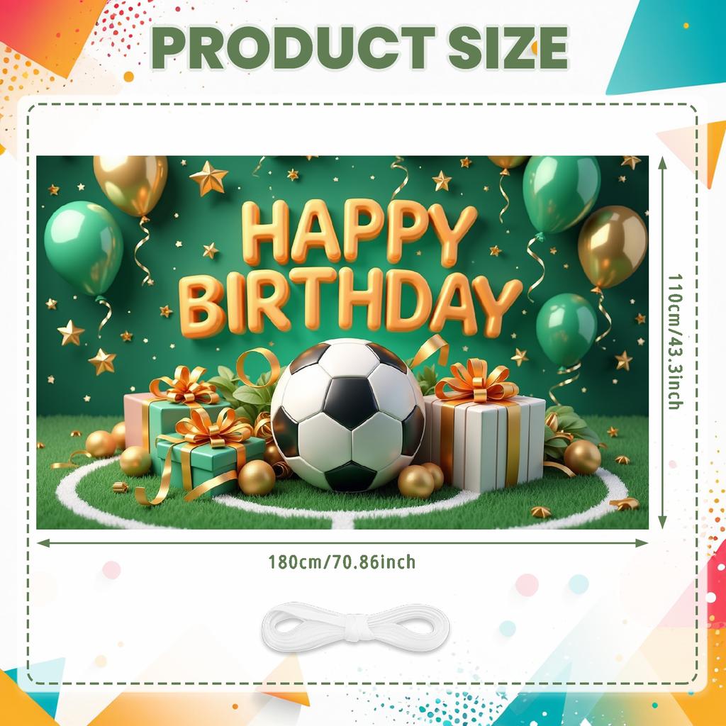 Banner Colorful Balloons Celebration Banner Soccer Banner Gold Stars For Photo Shoot Indoor Decoration Kids Event