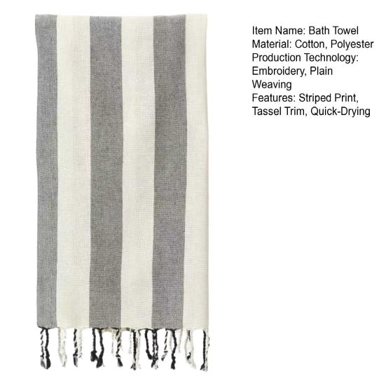 Turkish Beach Towel Striped Print Quick-Drying Sand-Free Large Size Thin Beach Towel Swimwear Accessory