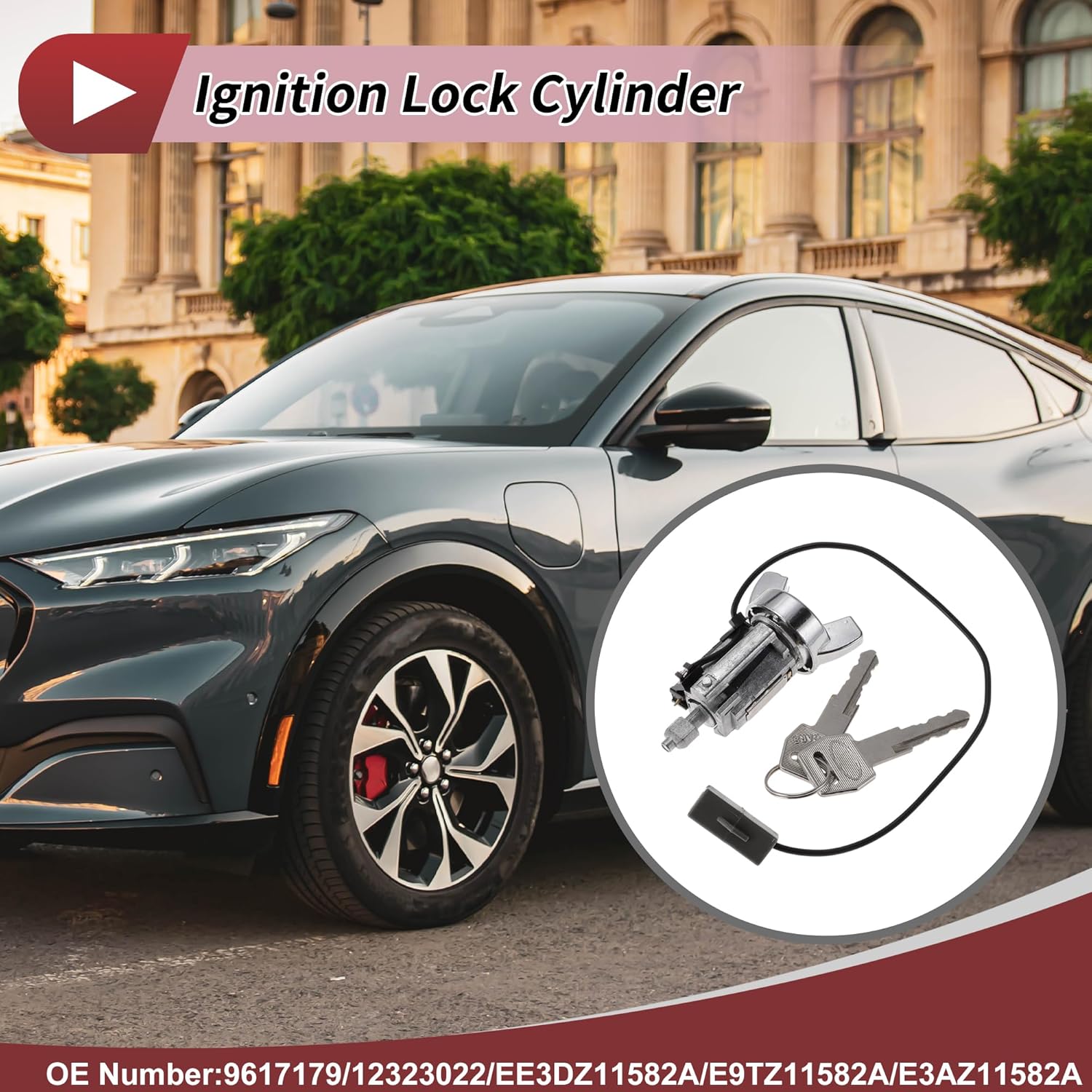 No.9617179/12323022/EE3DZ11582A/E9TZ11582A/E3AZ11582A Ignition Lock Cylinder for Ford for Mustang 79-93 Ignition Switch Cylinder Lock with 2 Keys