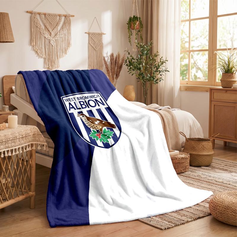 West Bromwich Albion Football Print Flannel Blanket Soft Warm Sofa Bed Throw Blanket For Home Office Bedroom