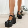 Fashion Women's Platform High Heels Gothic Lolita New Mary Jane Shoes Casual Woman Heeled Party Wedges Thick Bottom Pumps Black Loafers