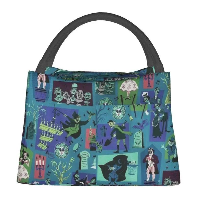 Benutzerdefinierte Haunted Mansion Stretching Lunchtaschen Damen Thermokühltasche Isolierte Lunchbox für Arbeit Picknick oder Reise