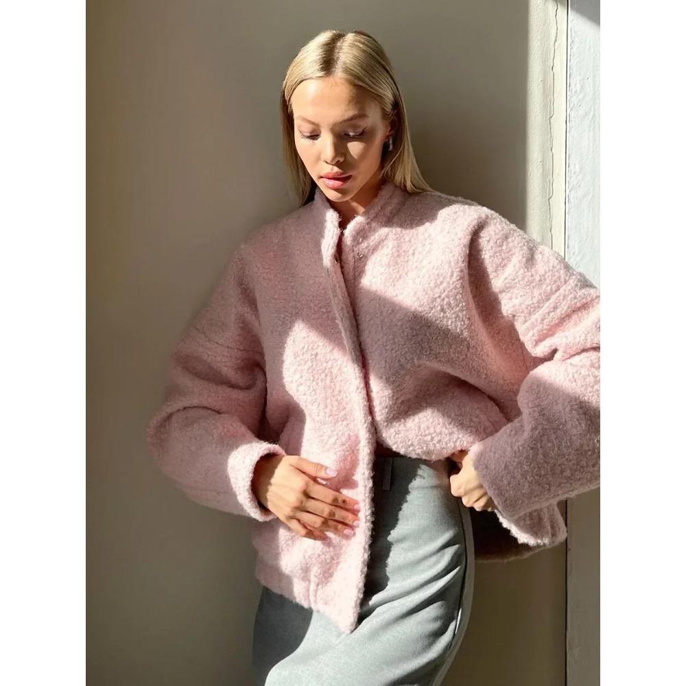 Women's Chic Short Fur Jackets Loose Casual Cardigan  Autumn Winter Thick Warm Fashion Solid Color Short Coat