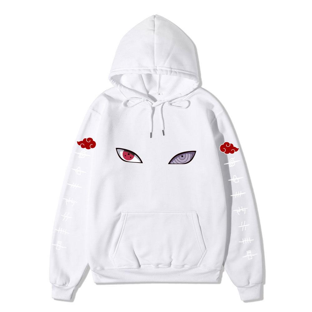 Unisex Naruto Sharingan Rinnegan Eyes Fleece Hoodie, Akatsuki Anime Graphic Pullover Long Sleeve Sweatshirt