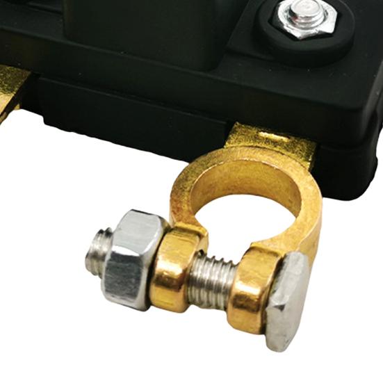 Car Cut-off Switch Safe Reliable Battery Disconnect with Brass Terminals Red Rotary Handle Insulated Vehicle Power Cutoff Device