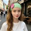 Verstellbares Punktmuster Knopf Kopfband Elastisches Sport Kopftuch Yoga Elastisches Haarband Damen