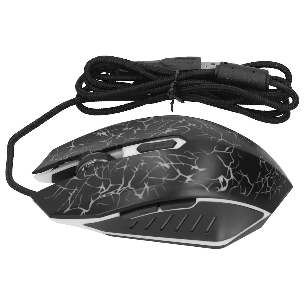 Mouse Wired Colorful Glowing Gaming USB Ultra Accuracy Internet Computer Accessories(Black )