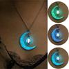Mond leuchtende Halskette Silberfarbener Anhänger Leuchtender Anhänger Halskette Damen Mond leuchtender Stein Halsketten Schmuck Weihnachtsgeschenke