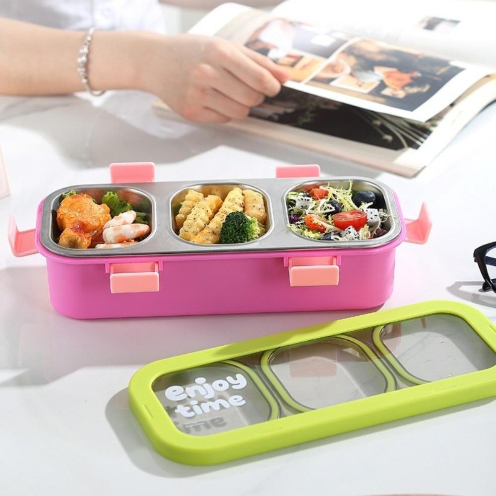 Eco Friendly Stainless Steel Lunch Box Removable Divided Lunch Box Travel Food Tray  Picnic