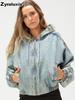 Autumn New Style Denim Jacket Women's Fashion Casual Hooded Denim Coat