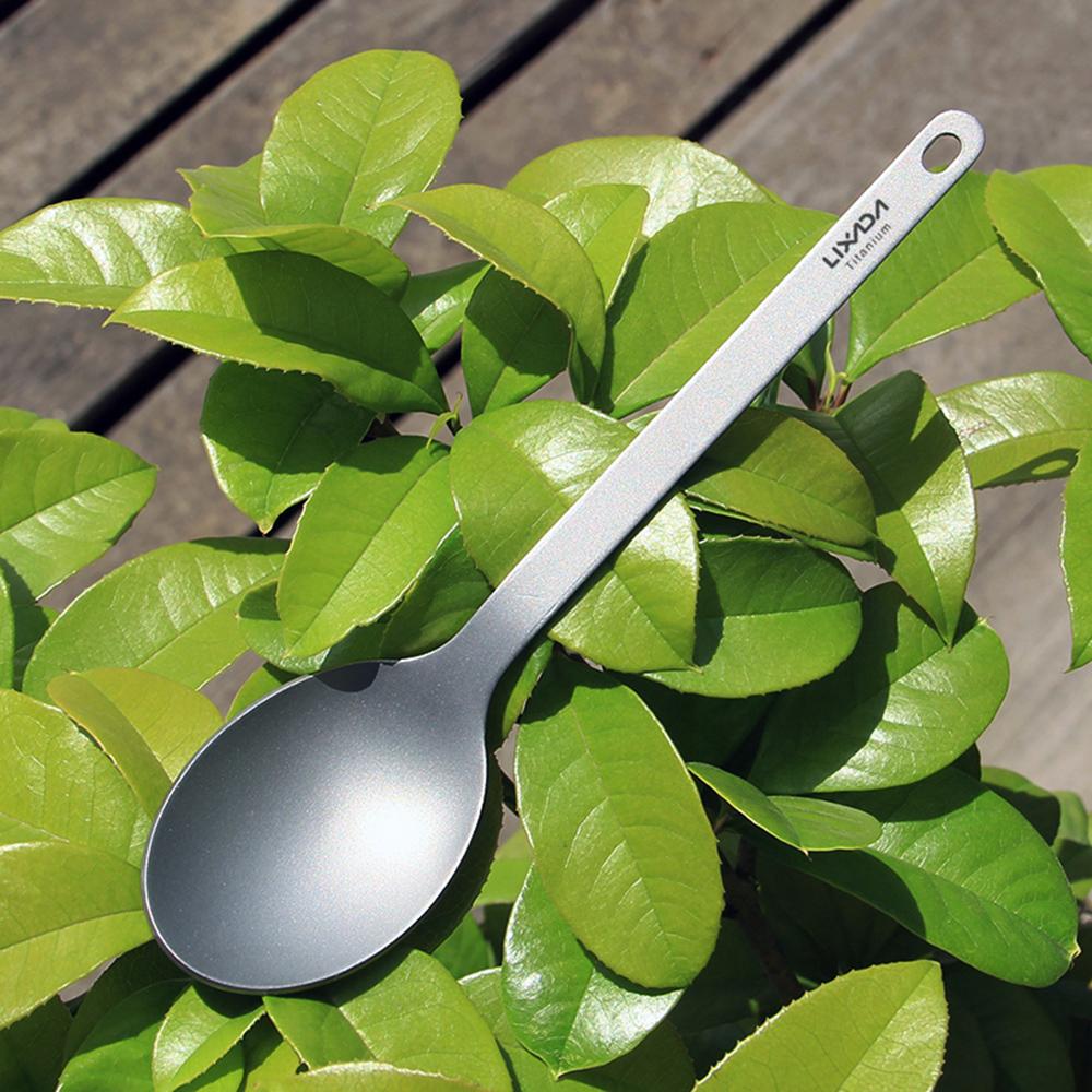 Легкая титановая вилка и ложка Lixada — фото 2
