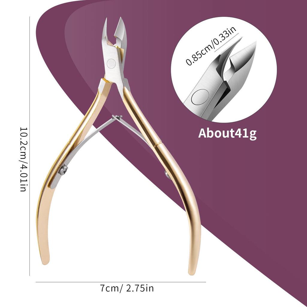 D501 Stainless Steel Cuticle Nipper & Hangnail Remover Set - Gray Manicure Tool