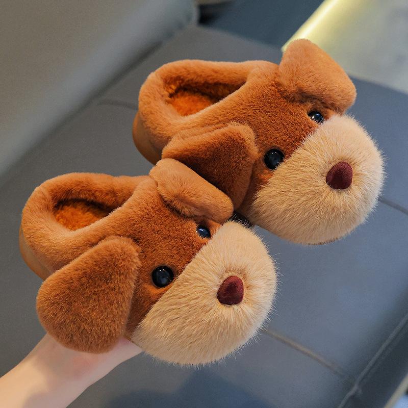 Children's Slippers - Boys' and Girls' Shoes with Fleece Lining and Thick Soles - Baby Cotton Shoes