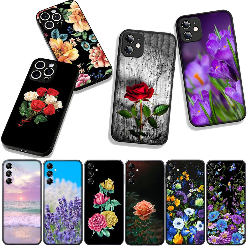 Cover for Xiaomi Redmi Note 14 12 13 ProPlus A4 A3 Pro Plus 12C 13C 14C 5G Phone Case Rose Lavender Narcissus Flower Peony
