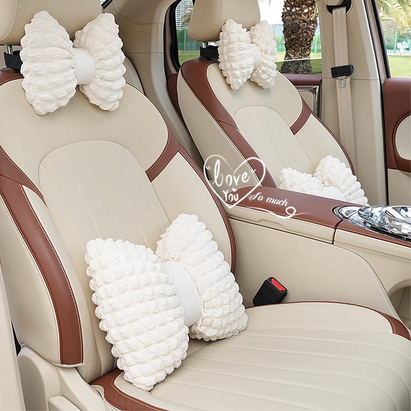 Oreiller Respirant de Soutien du Cou et des Lombaires pour Voiture - Repose-tête Confortable et Dossier Accessoire d'Intérieur