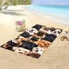 Microfiber Oversized Beach Towel with Cute Dog Print - Modern Style, Machine Washable, Animal Theme, Soft Knit Fabric,   Pool
