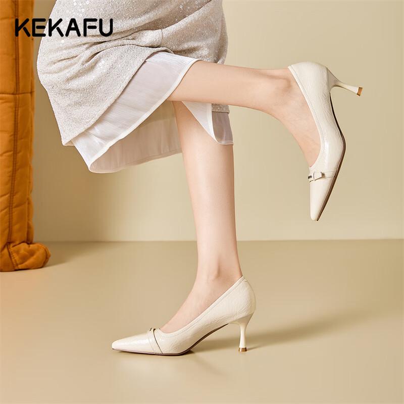 KEKAFU Women s Pointed Toe Stiletto Heels 37