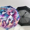 1 Stück Einhorn Fantasy Nachthimmel Regenschirm mit Kunststoffgriff, Geeignet für Alle Jahreszeiten Zuhause Reise Outdoor RegenschirmDD708