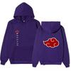 Unisex Naruto Akatsuki Hoodie, Double Side Red Cloud Symbol Print Anime Pullover Long Sleeve Hooded Sweatshirt