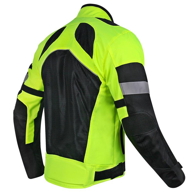 PRO-BIKER Ανδρική Αναπνεύσιμη Ολόσωμη Φόρμα Αγώνων Μοτοσυκλέτας - Φωσφοριζέ Πράσινο Ανακλαστικό Ρούχα Οδήγησης Άνοιξη/Καλοκαίρι