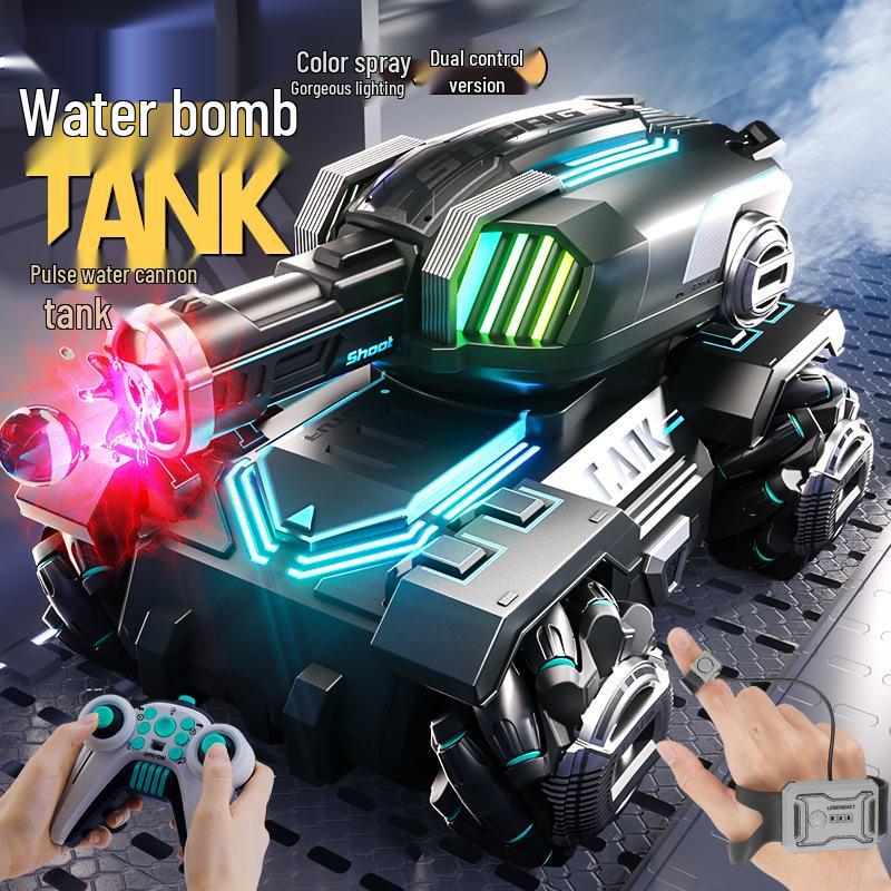 Gesture-Controlled Remote Tank with Water Bomb Launcher & Drift Spray