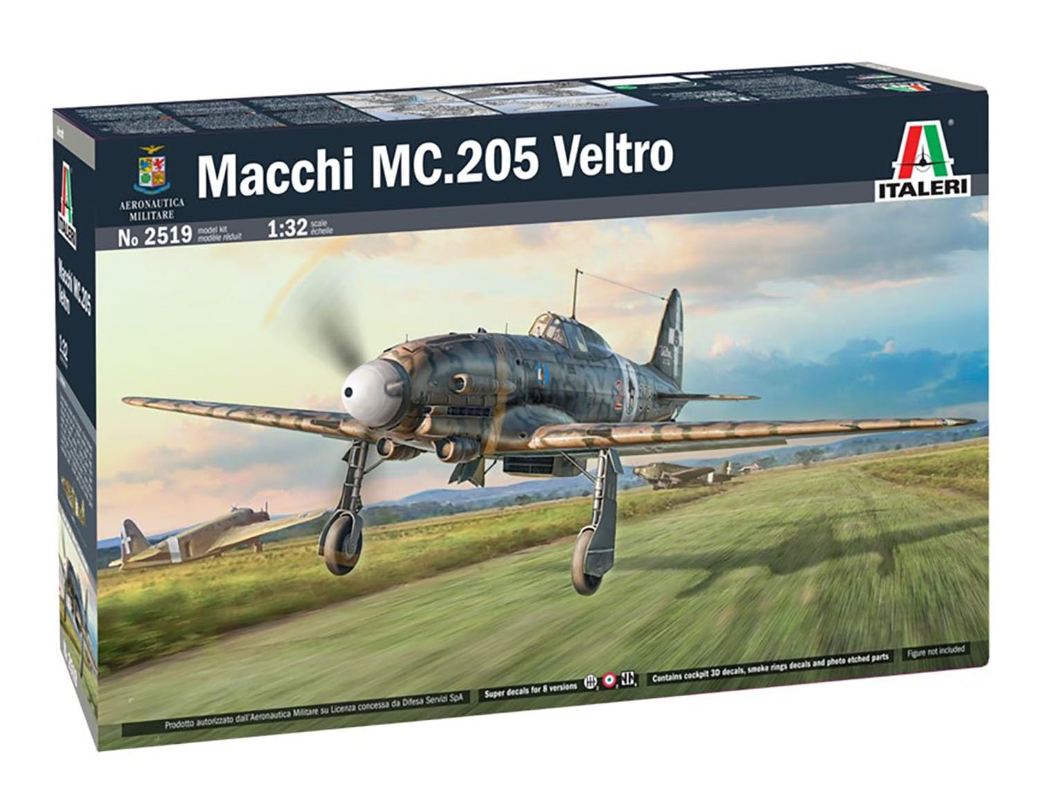 

Italeri Масштабный пластиковый набор итальянского истребителя Макки Вельтро времен Второй мировой войны с японской инструкцией 1/32 MC.205 (IT2519JP)