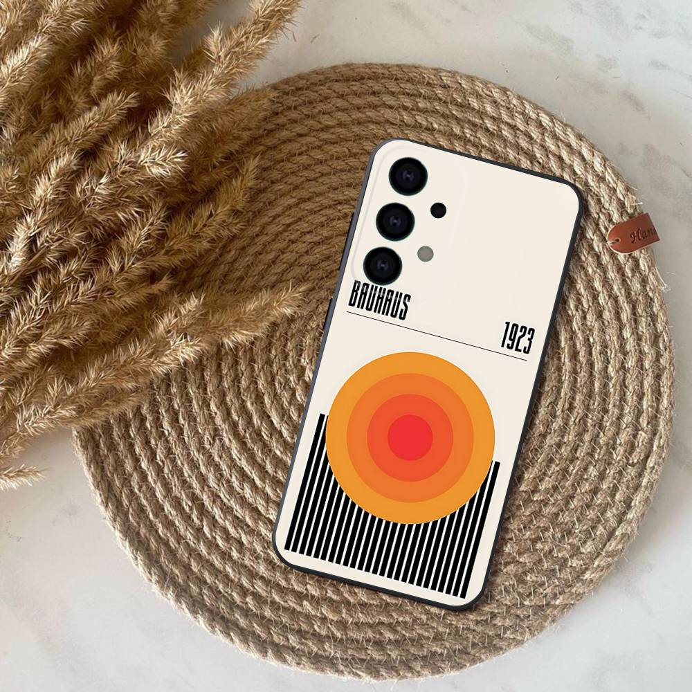 Geometric Bauhaus Art Phone Case For Samsung S25,S24,S21,S22,S23,S30,Ultra,S20,Plus,Fe,Lite,Note,10,9,5G Black Cover