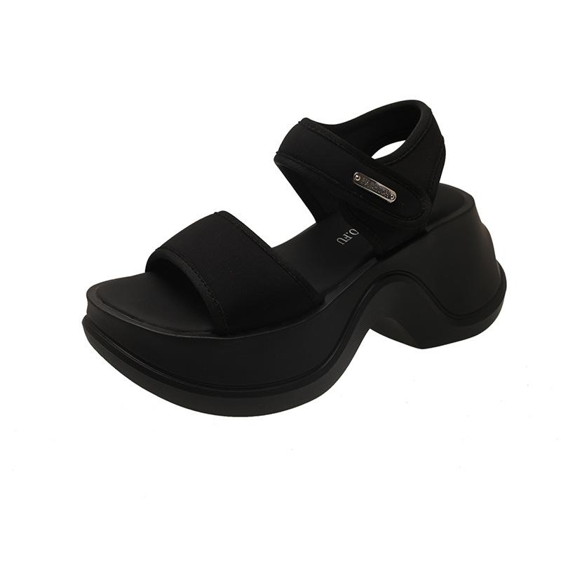 Rome Beach Sandals Women's 2025 New Summer Leisure Vacation Stretch Cloth Muffin Platform Student Sports Sandals