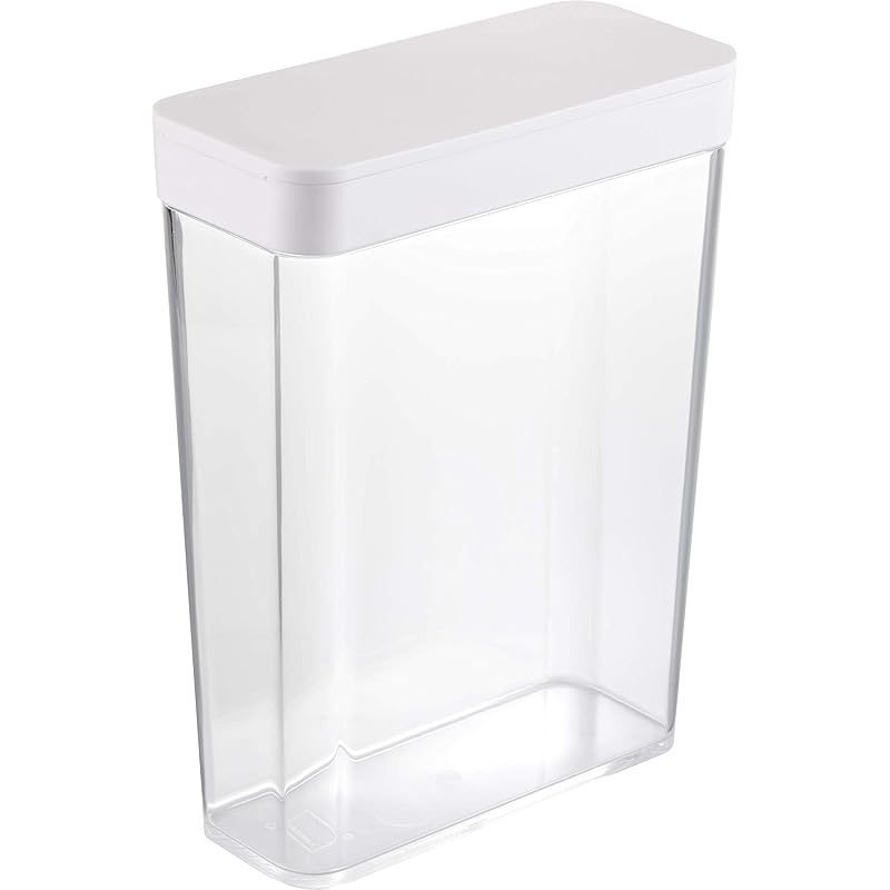 

Yamazaki Dry Food Storage Container, White, Approx. W18.7 x D8.5 x H24.5cm, Tower Style, Sliding Closure, Cereal Storage Container, 4952
