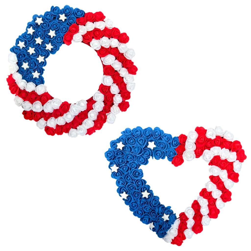 Patriotic Wreath Patriotic Americana Wreath Memorial Day Artificial Flower for Home Flag Day Memorial Day Veterans Day Decor