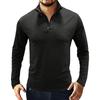 Men S Long Sleeve Polo Shirt Solid Color Casual Fit