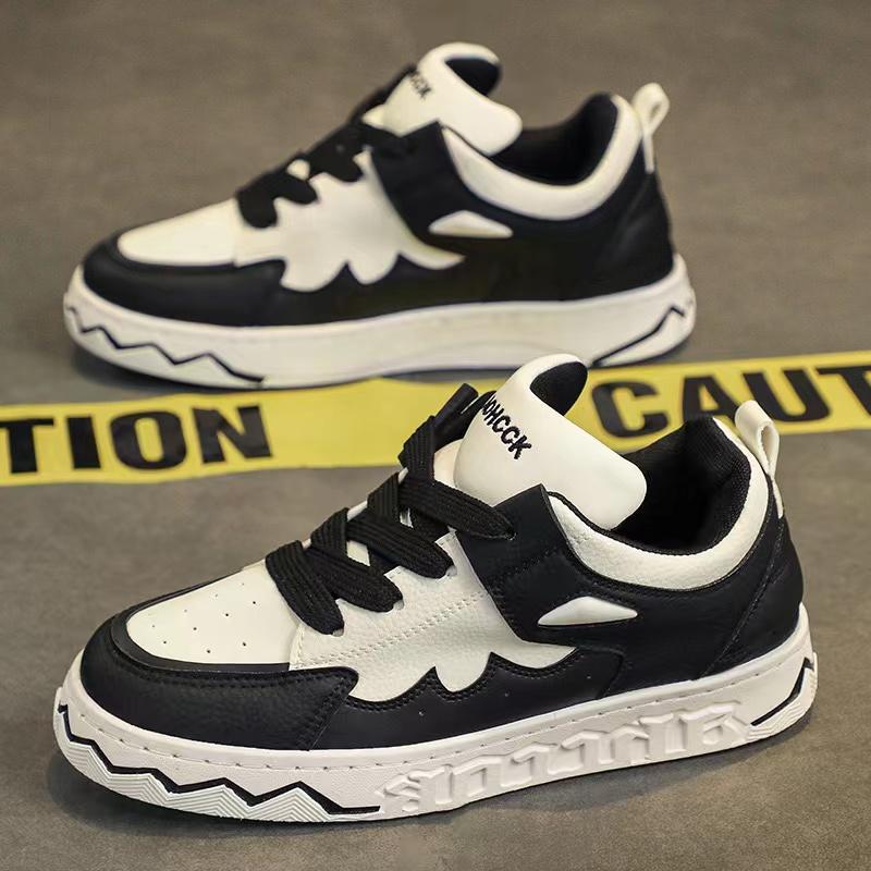 Designer Color Block Chunky Sneakers Women/Men Leather Lace-up Fashion Flat Platform Shoes Round Toe Comfortable Casual Sneakers