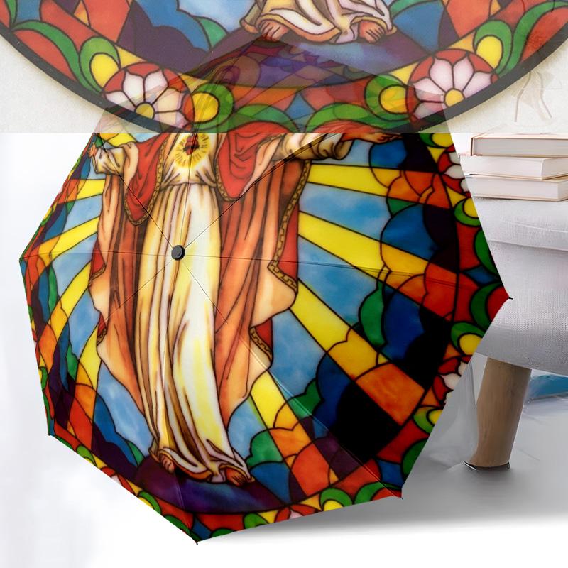 1Pc Jesus Automatic Umbrella - Suitable Travel Outdoor Portable Umbrella Birthday Gift Daily Essentials