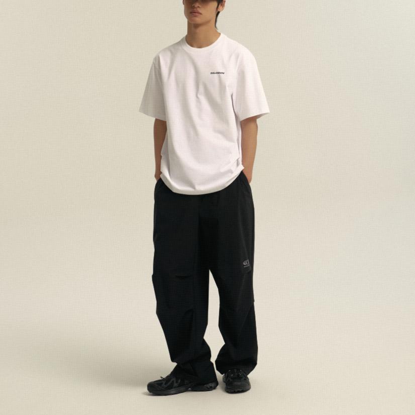 SALOMON Uni Blast Series Cool Sensation Letter Round Neck Pullover Short Sleeve T-Shirt Unisex T-Shirts White C28084