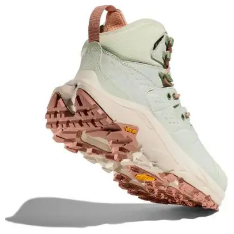 HOKA ONE ONE Kaha 2 Cow Leather Abrasion Resistant Waterproof Support High top Hiking Shoes Unisex Mint Green 1130529-glcs