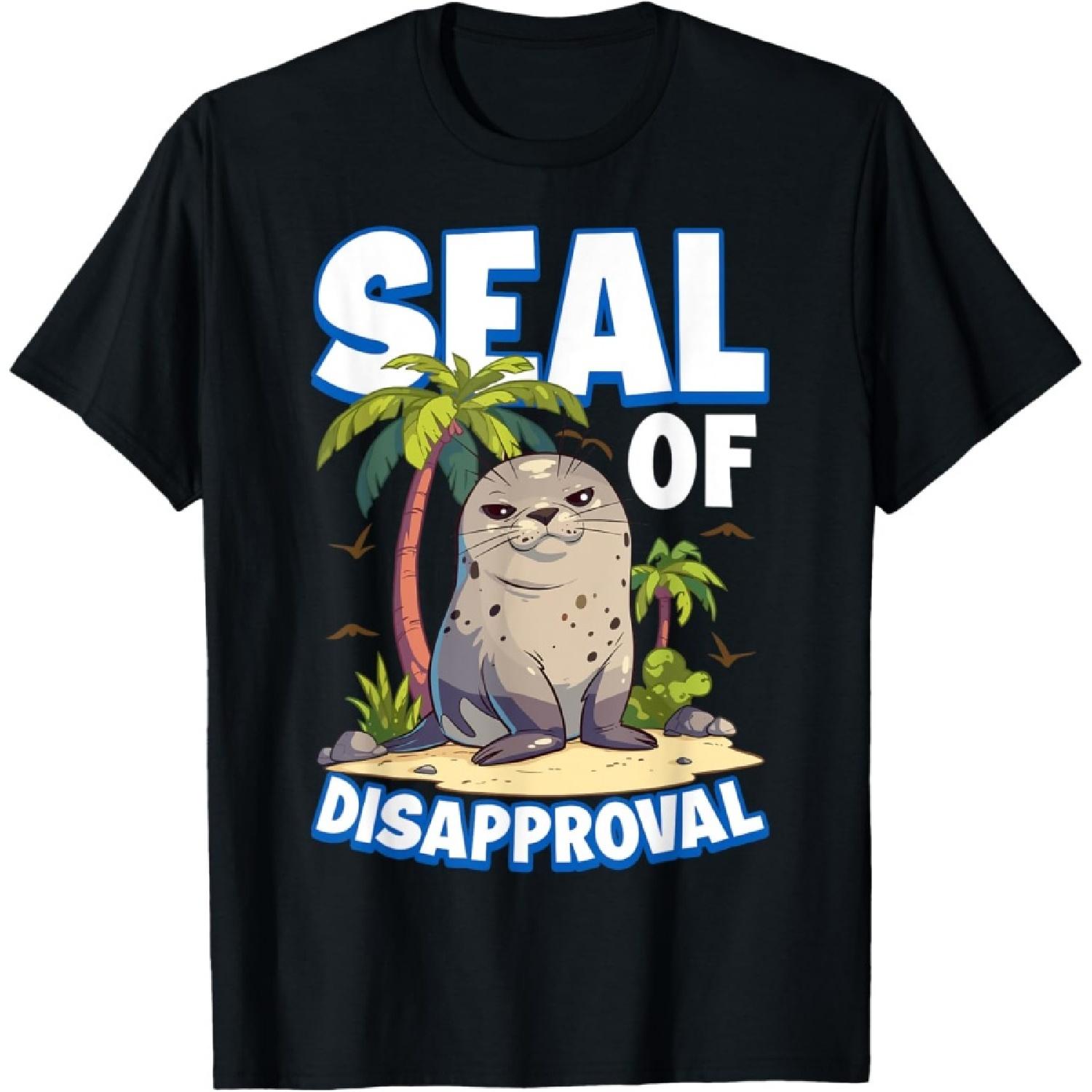Seal Of Disapproval Funny Animal Puns Seal T-Shirt S