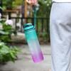 Gradient 1000ML Pop-up TRITAN Sports Water Bottle with Scale and Straw