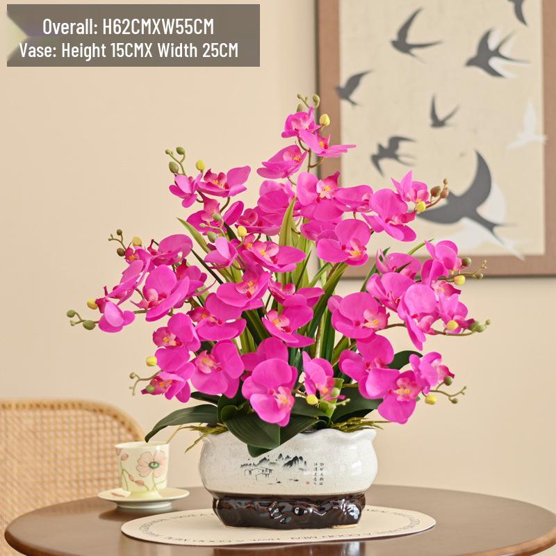 Luxury Phalaenopsis Artificial Flower Arrangement for Living Room Dining Table Decor
