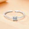 Korean Fashion S925 Sterling Silver Zircon Open Ring for Women