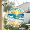 High Transparency Acrylic Puzzle Pendant Round Stained Glass Style Hanging Ornament 7.48 Mindful Weekend Activity Inch Window Decoration for