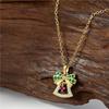 Arvaleff S925 Sterling Silver & 14k Gold Christmas Bell Necklace with Zircon and Diamonds