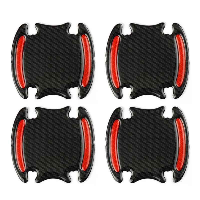 "Car Reflective Decorative Stickers: Carbon Fiber Door Bowls, Mirrors, Wheel Eyebrows & Bumper Anti-Collision Strips"