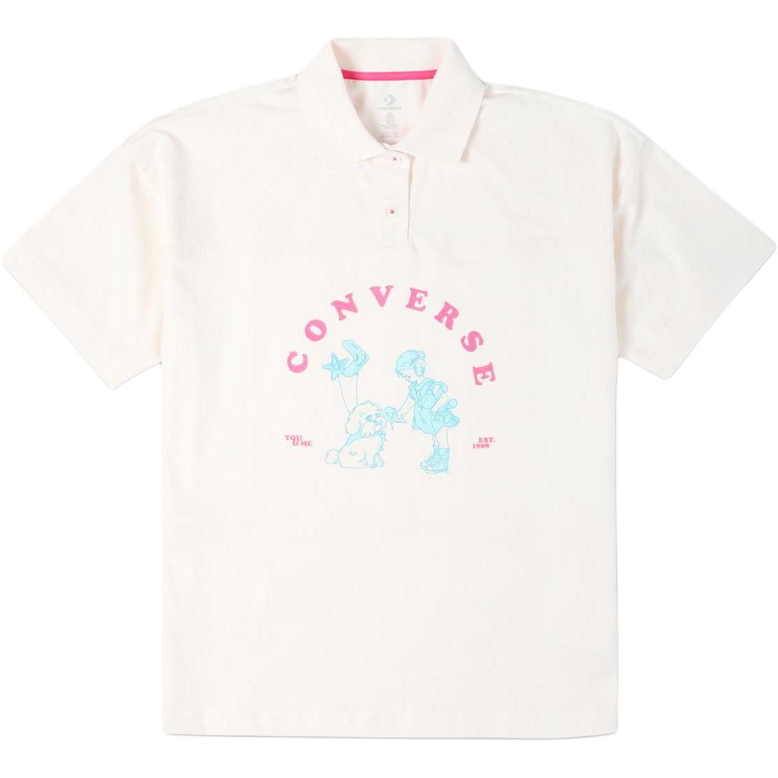 Converse NOSTALGIAOVER Polo Shirt Women s White 10024362-A01 XXL
