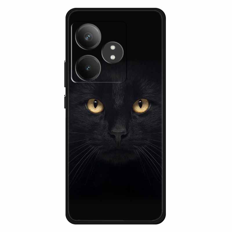 For Realme GT 6T Case Soft Feeling Silicone Luxury Phone Covers For Realme GT 6 GT6 Cases TPU Painted Marble Beautiful GT6t Wolf