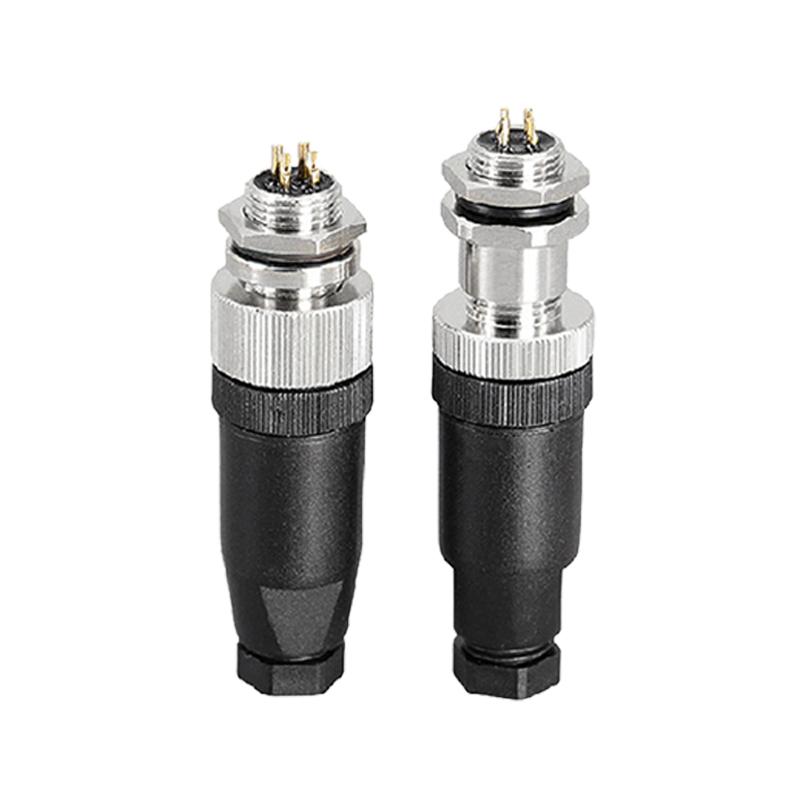 5/10PCS  M8 Flange Mounting Sensor Connector Waterproof Male And Female Plug Threaded Couplings 3 4 5 6 8 Pin A Type Connector