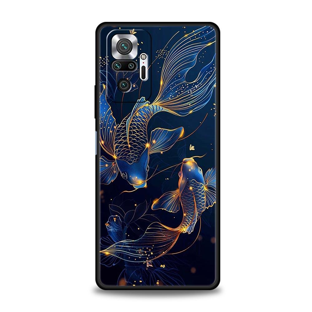 Goldfish Swimming Phone Case Cover for Redmi 14C 10C Note 15 14 13 12 10 11 K40 Pro Plus 5G Shockproof Soft TPU Shell Funda Bag