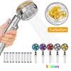 360 Degrees Rotation Turbo Fan Shower Head High Pressure Water Saving Spray Adjustable Showerhead Filters Bathroom Accessories