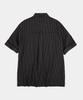 LETTERCOMO Core Wrinkle Check Boxy Half Roll-Up Shirt Smoked Black