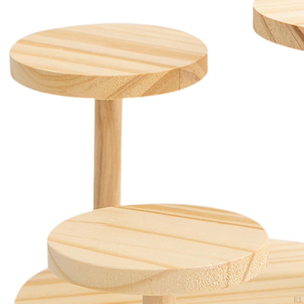 Wood Riser Display Stand Multi Tier Small Figurine Multipurpose Decor Wooden Base Step Shelf