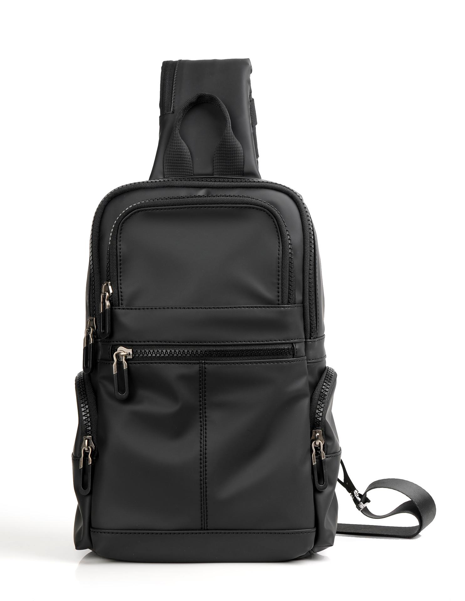 

Мужская водонепроницаемая сумка-кроссбоди из ткани Оксфорд: Вместительный, однотонный, нагрудный рюкзак через плечо